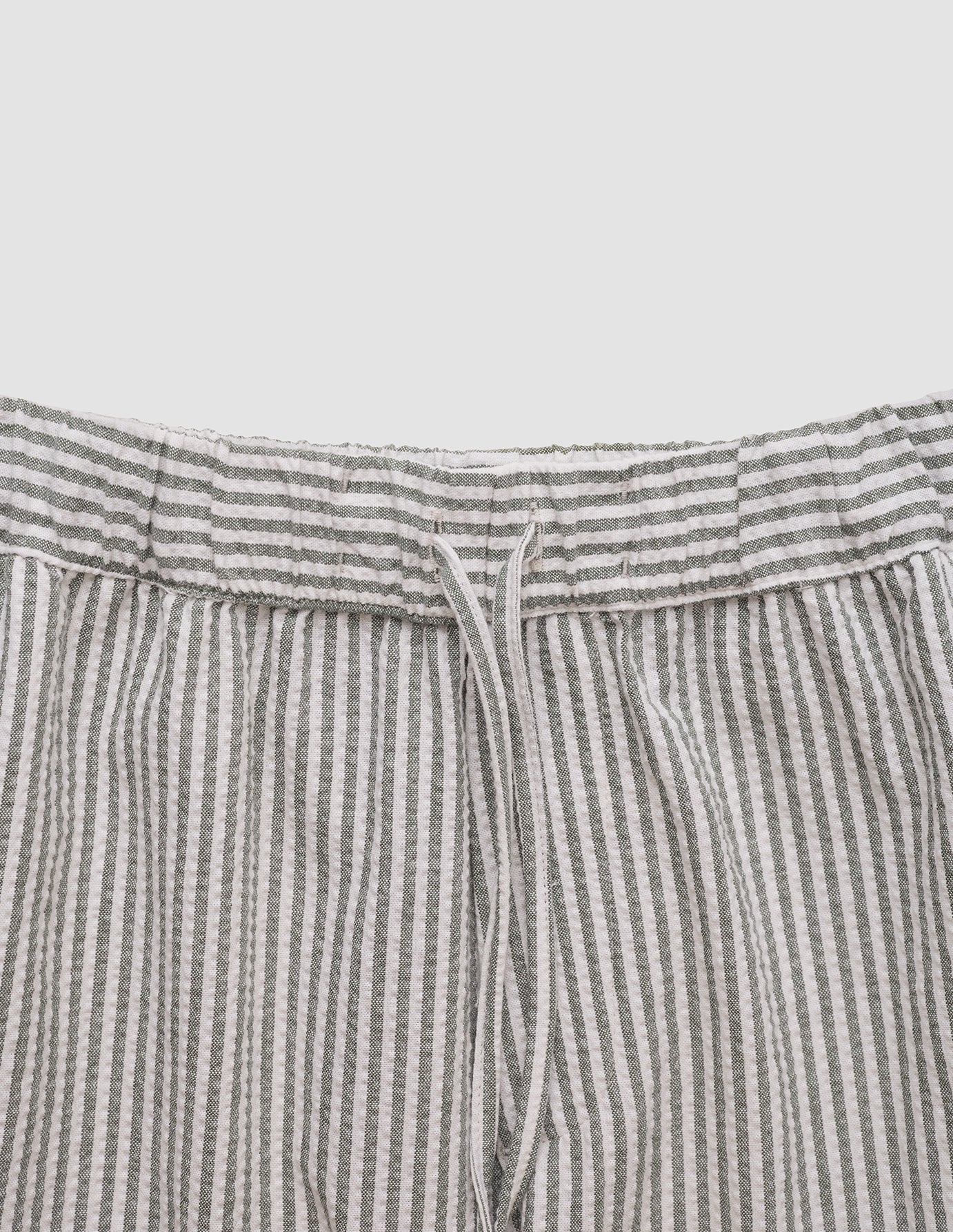 Seersucker Shorts Green Stripes